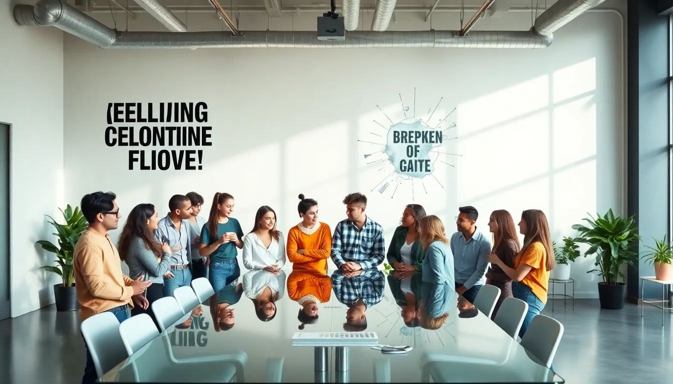 diverse young professionals collaborating in a modern workspace