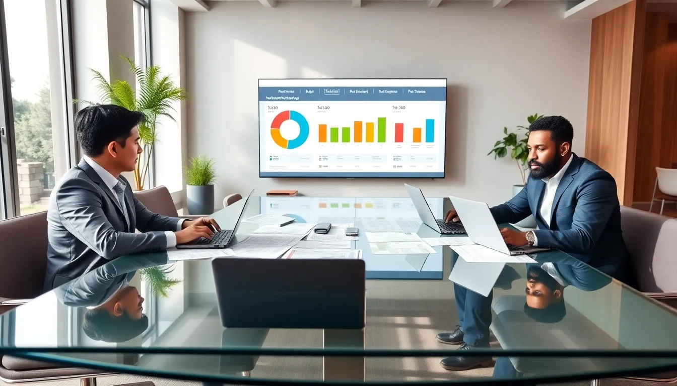 diverse professionals collaborating on high net worth retirement planning in a modern office.