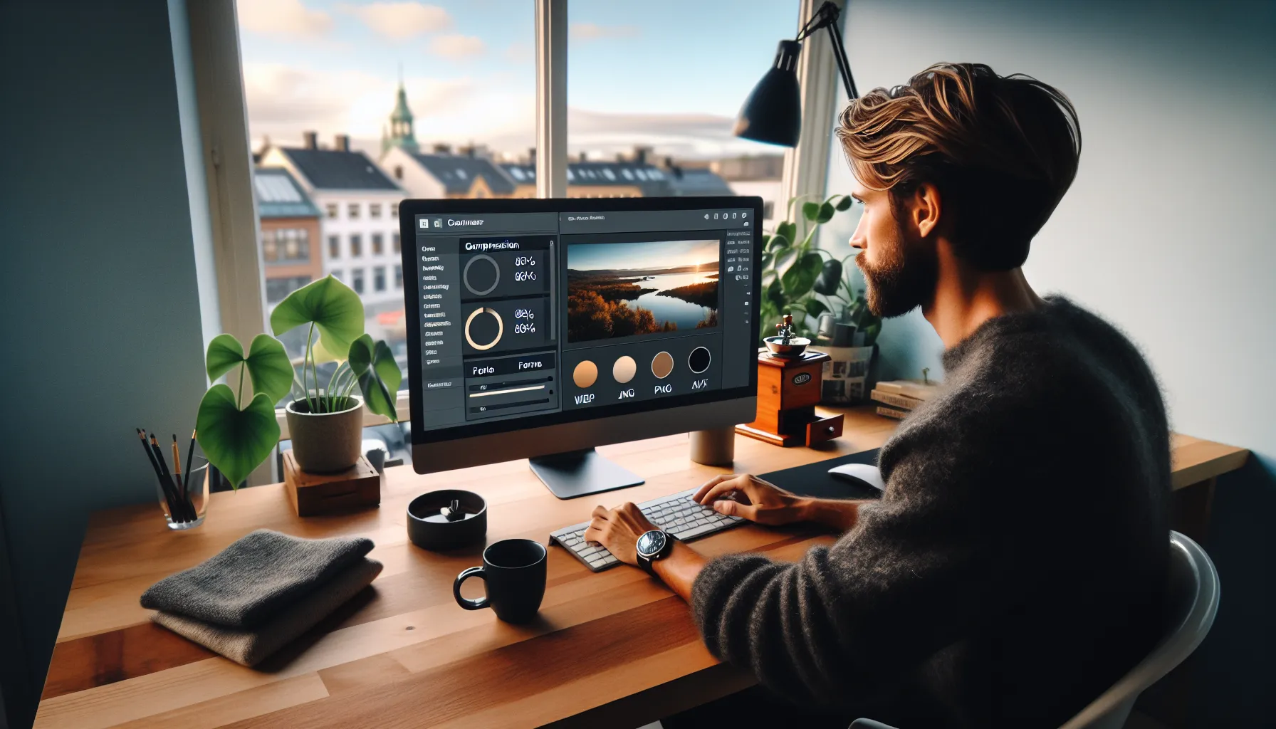 Norwegian marketer optimizes image formats, alt text, and srcset on screen.