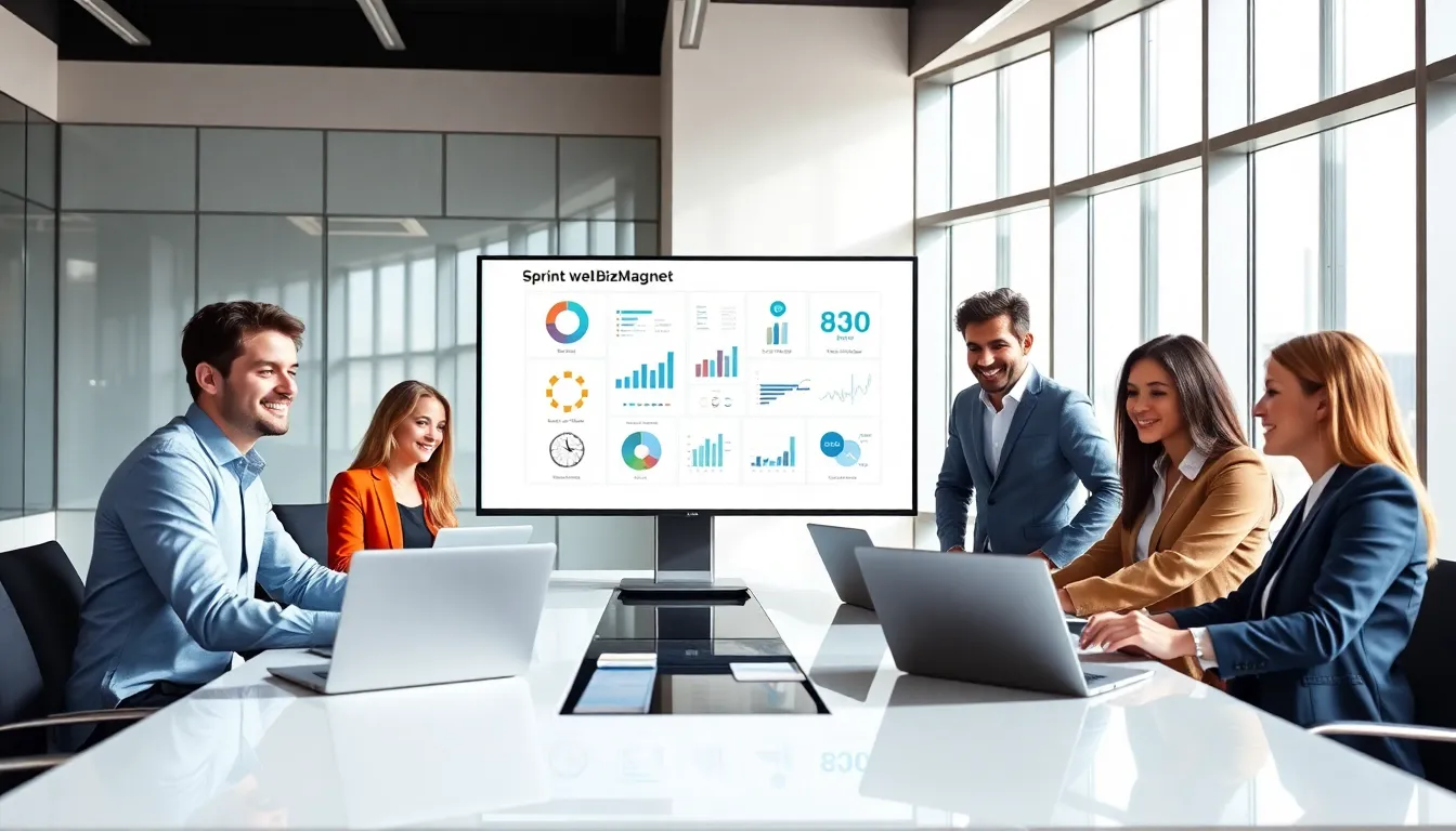 diverse professionals collaborating in a modern office.