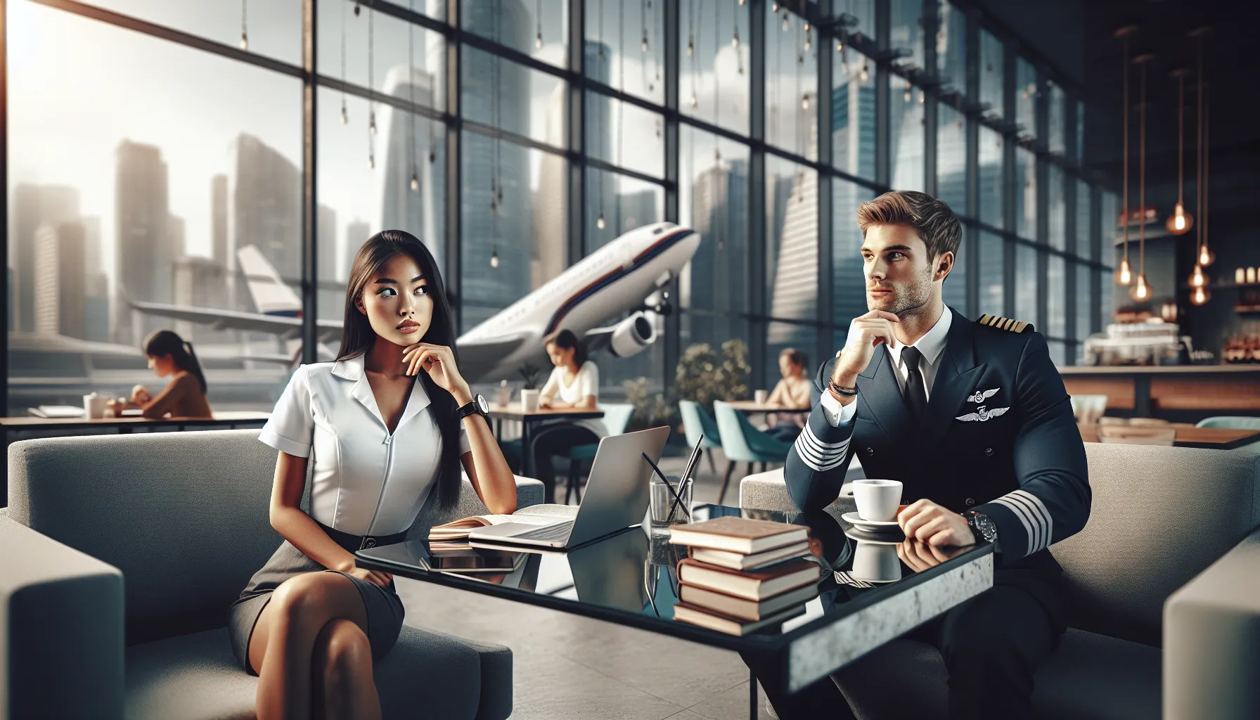 Tate and Miles in a cafe, depicting their complex relationship.