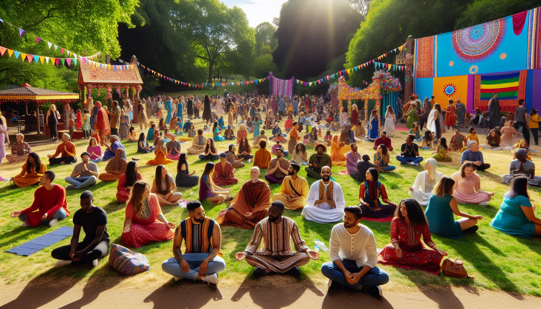 diverse community festival celebrating katericeren in a park.