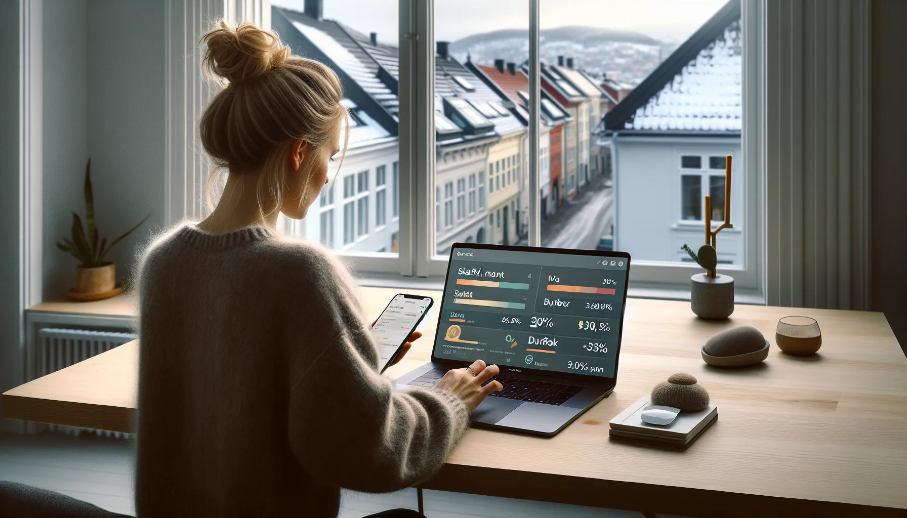 Norwegian freelancer manages cash flow with separate accounts and invoicing tools.