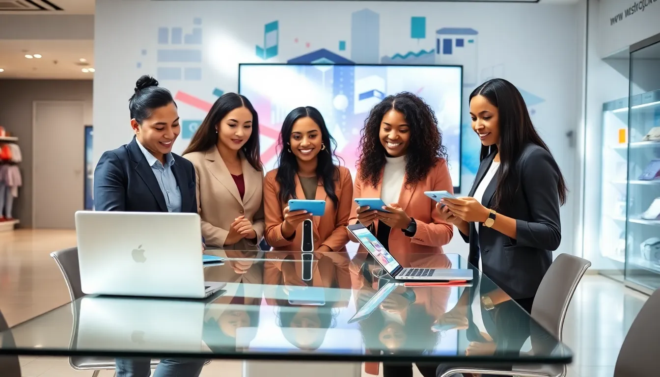 diverse team discussing smart shopping strategies in a modern office.