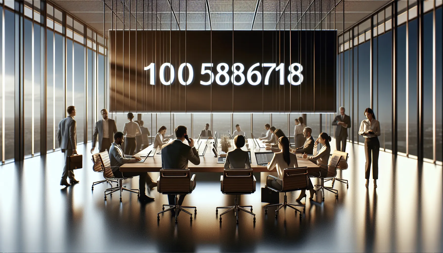 diverse professionals collaborating in a modern office setting.