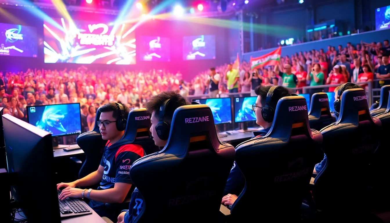 gamers competing at an esports tournament for Rezzanine Esports.