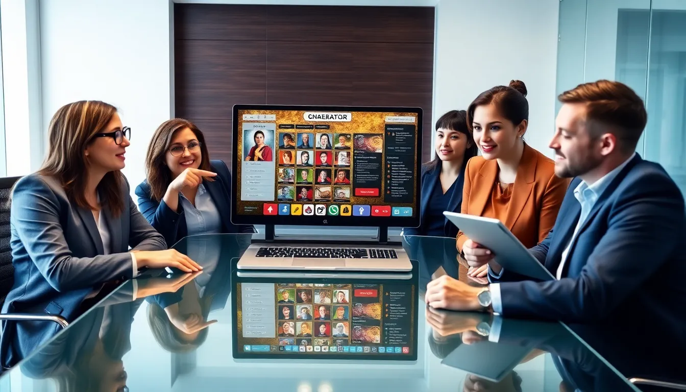 diverse team discussing the CK2 Generator in a modern office.