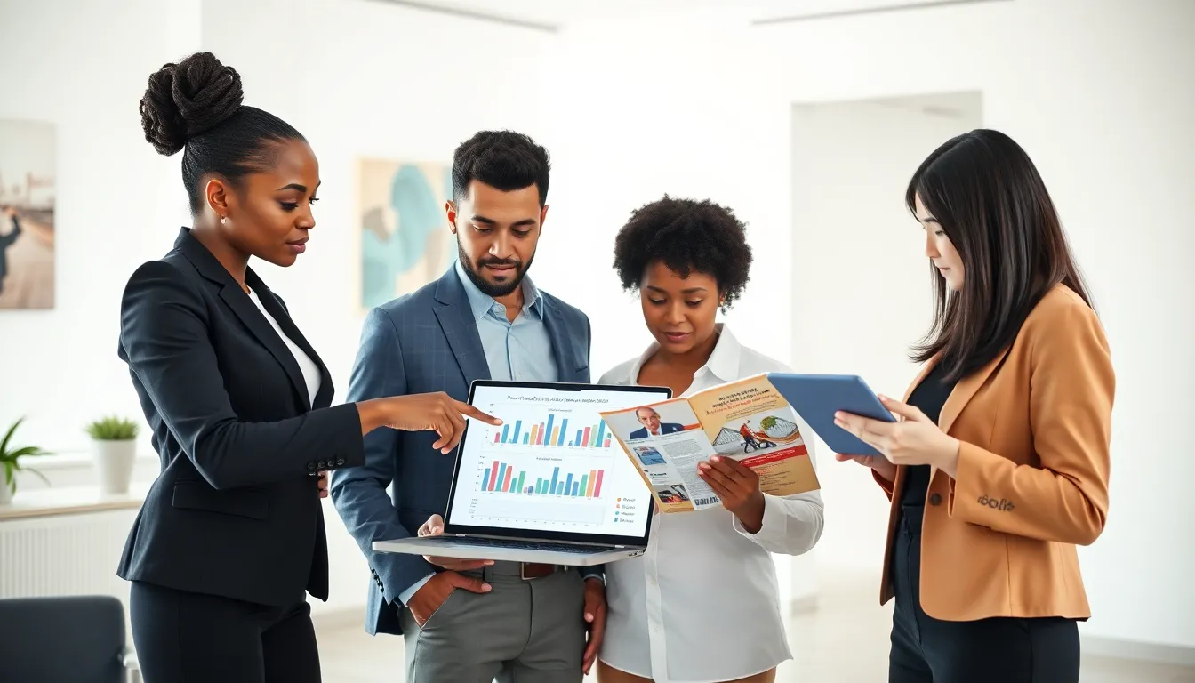 professionals discussing condo ownership versus renting in a modern office.