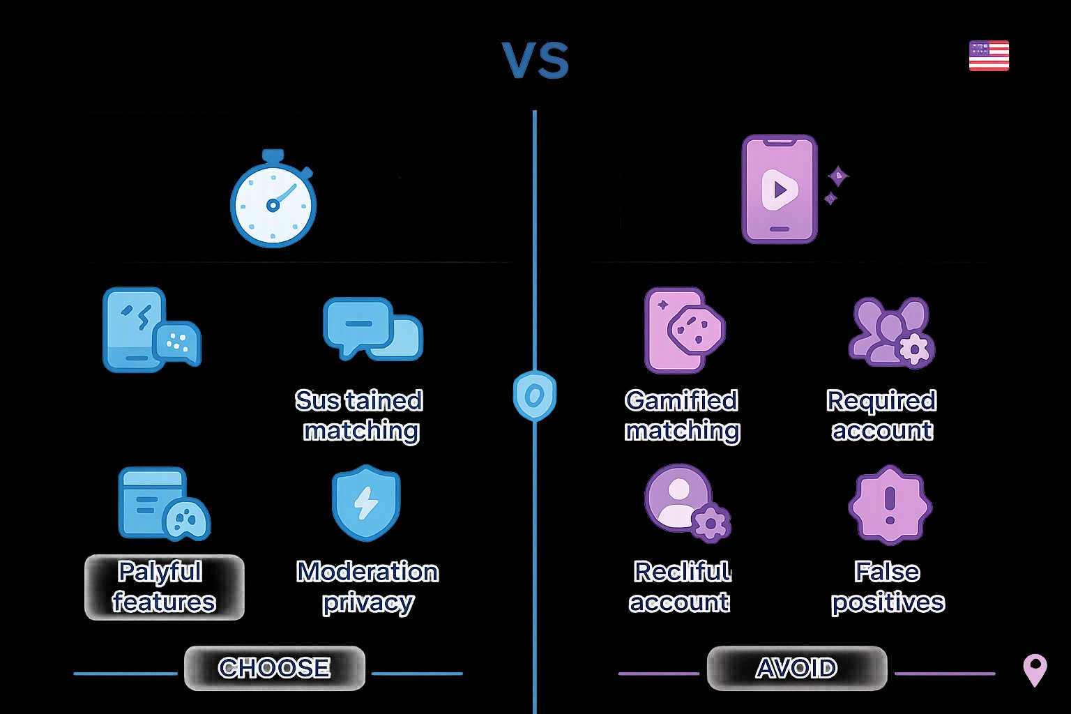 Side-by-side pros and cons comparison of two dating apps.