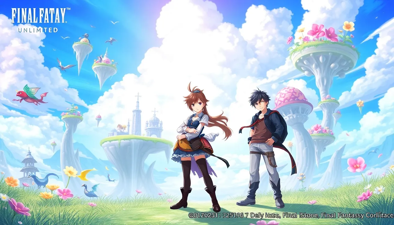 Ai and Yu in a fantastical landscape from Final Fantasy Unlimited.