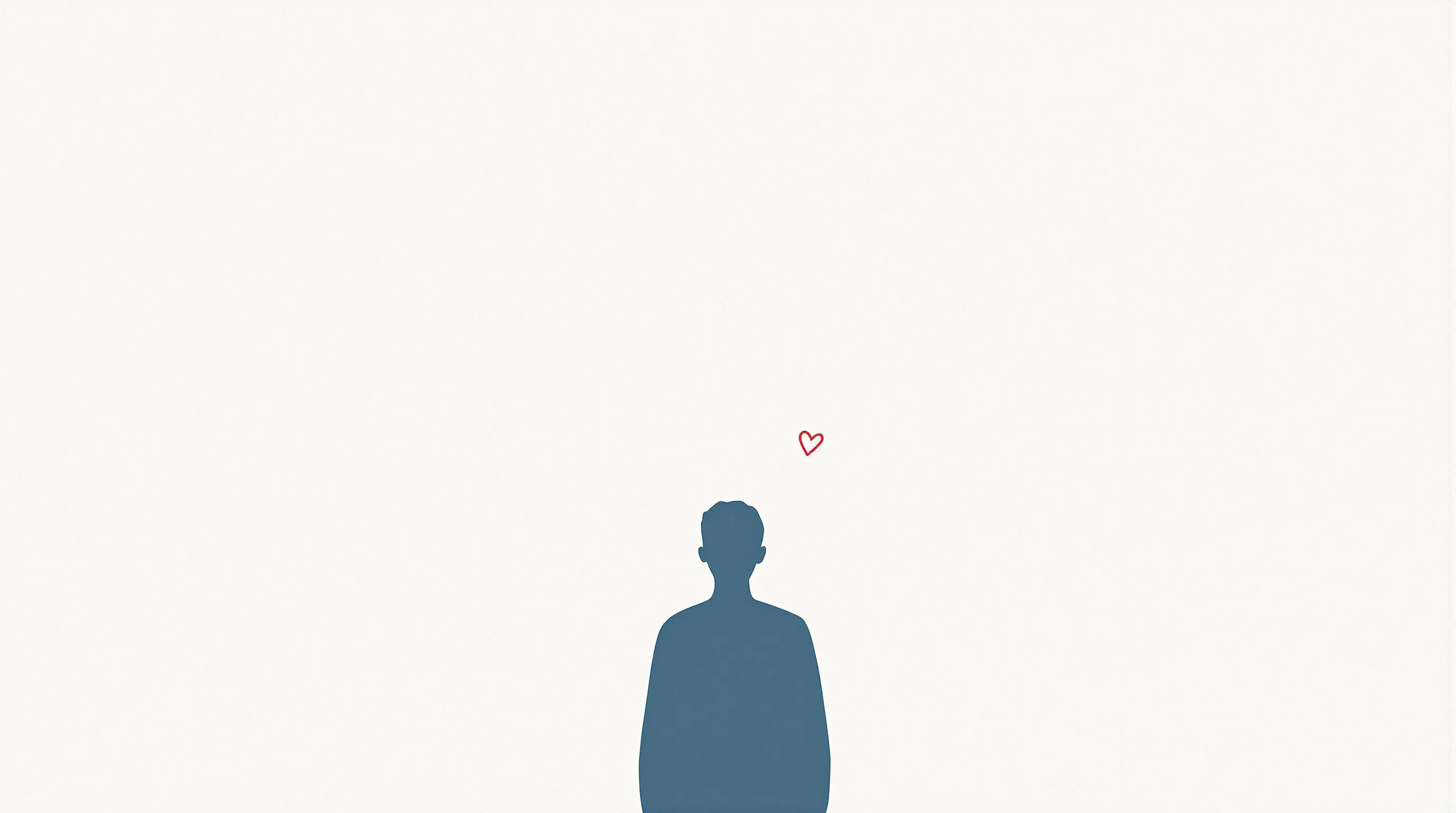 A lone silhouette with fragmented heart symbolizing unrequited love and emotional solitude.