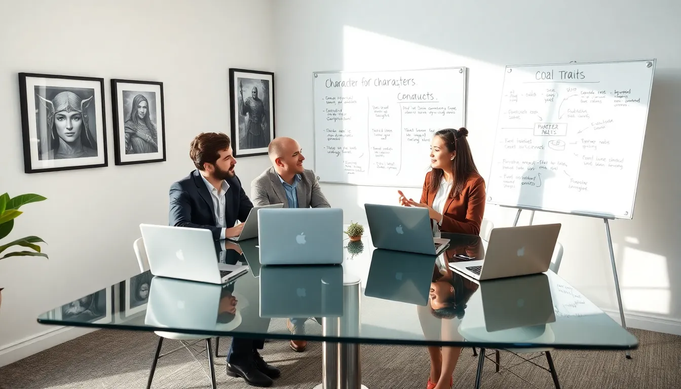 diverse team collaborating in a modern office environment.