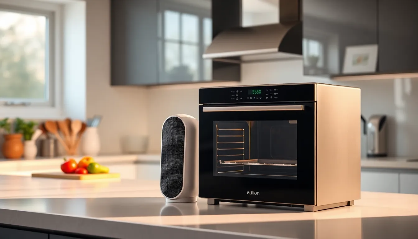 modern kitchen with advanced smart appliances and gadgets.