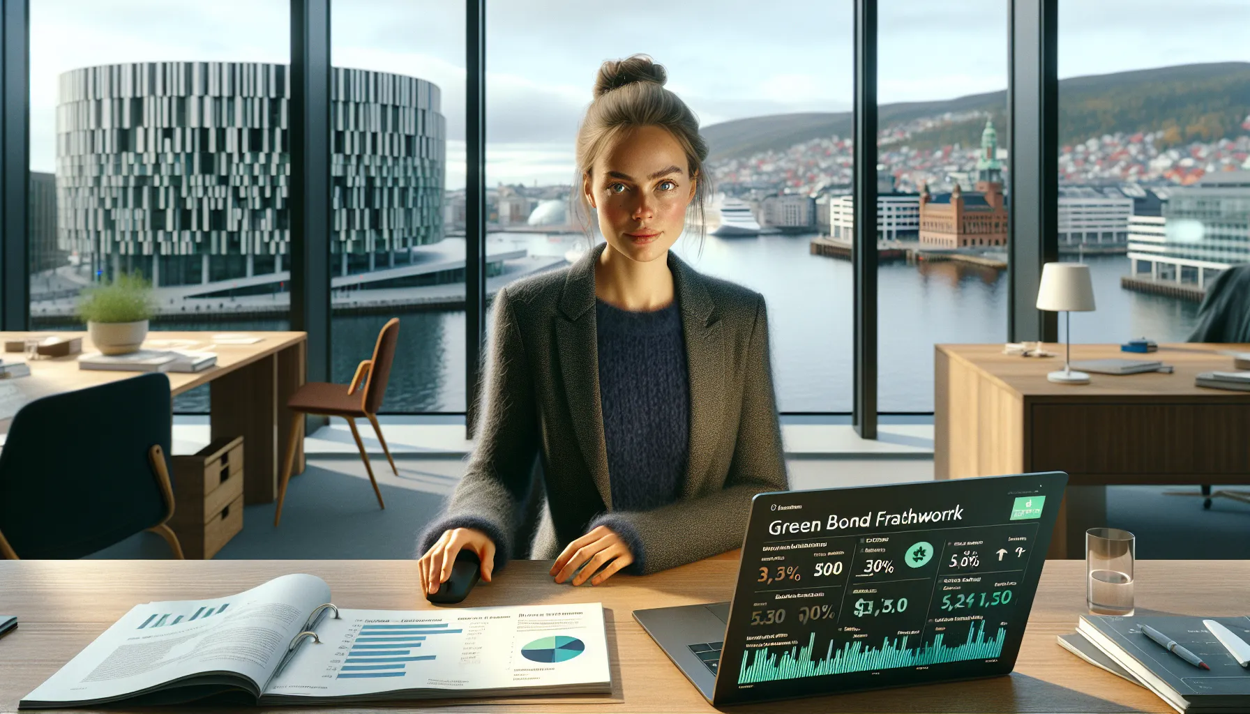 Hva er bærekraftig finans, og hvordan kan du bidra? 3 Norwegian professional reviews green finance dashboard with measurable climate impact data.