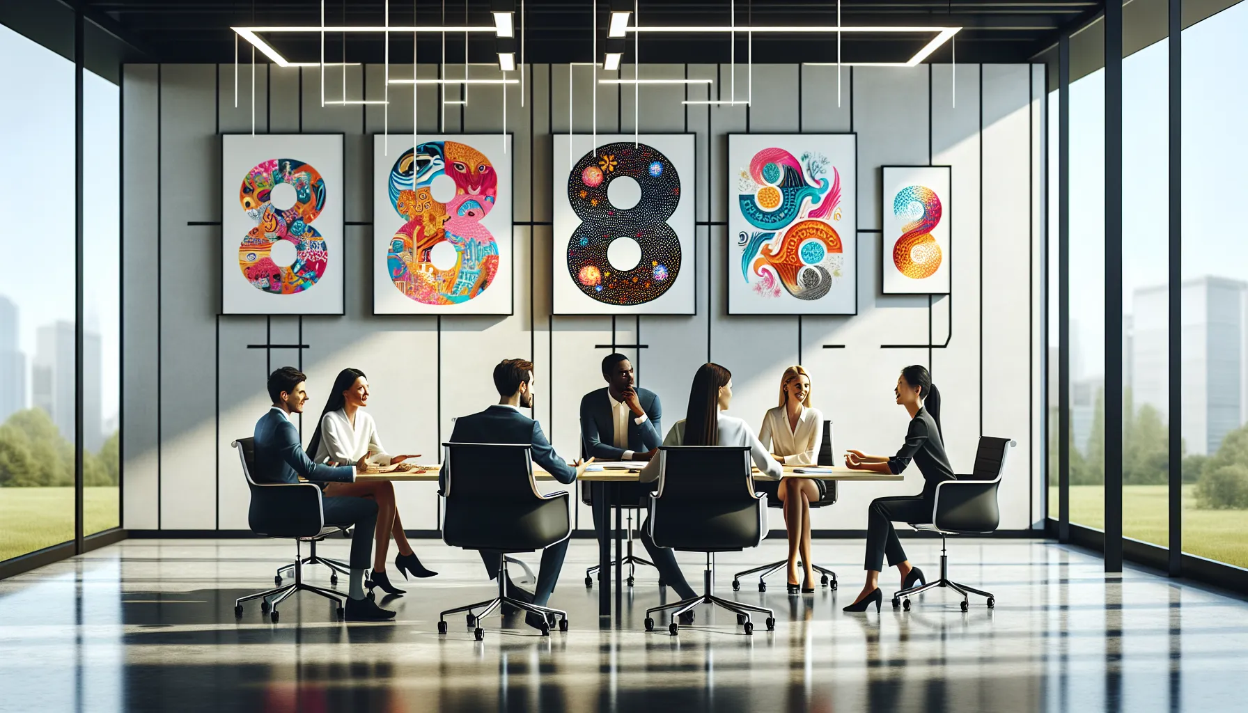 diverse professionals discussing cultural interpretations of signs in a modern office.