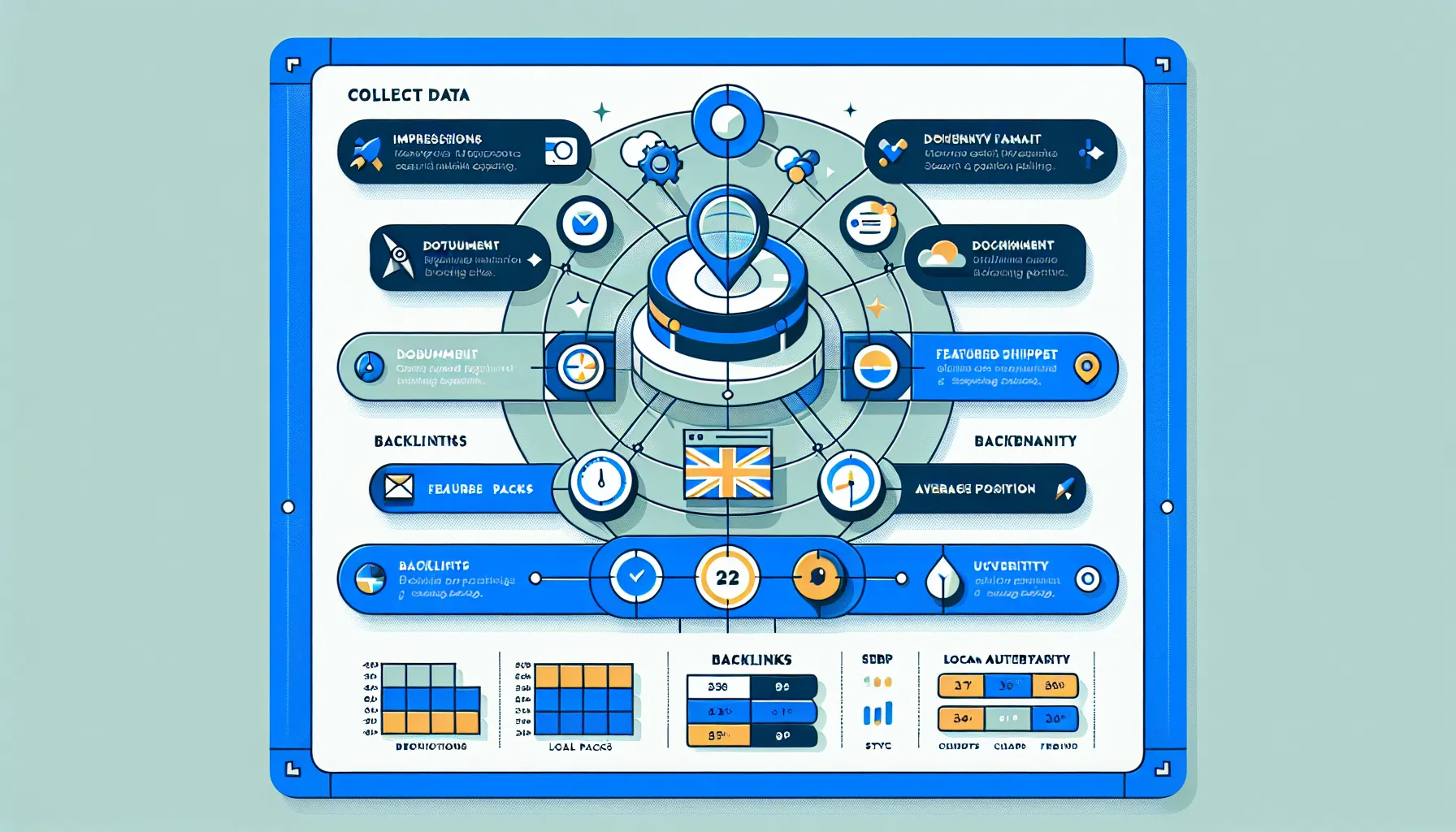 UK-focused infographic showing steps to build a keyword competition scorecard.