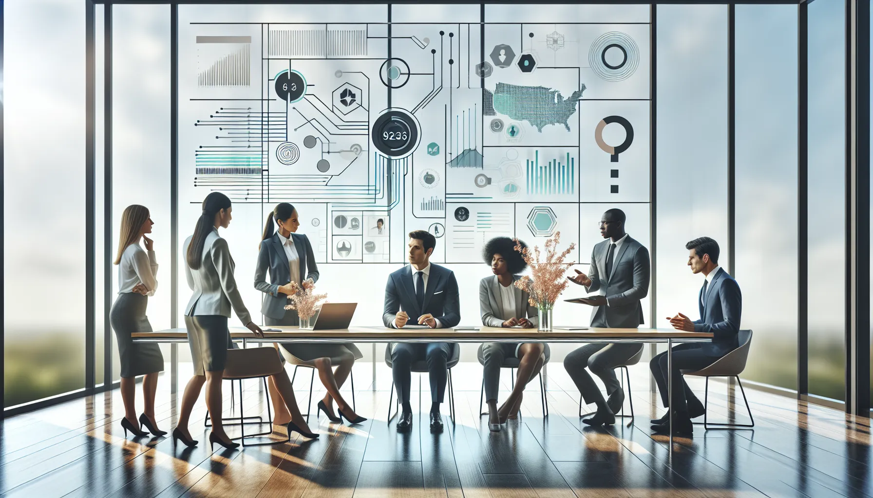 diverse team discussing customer service innovations in a modern office.