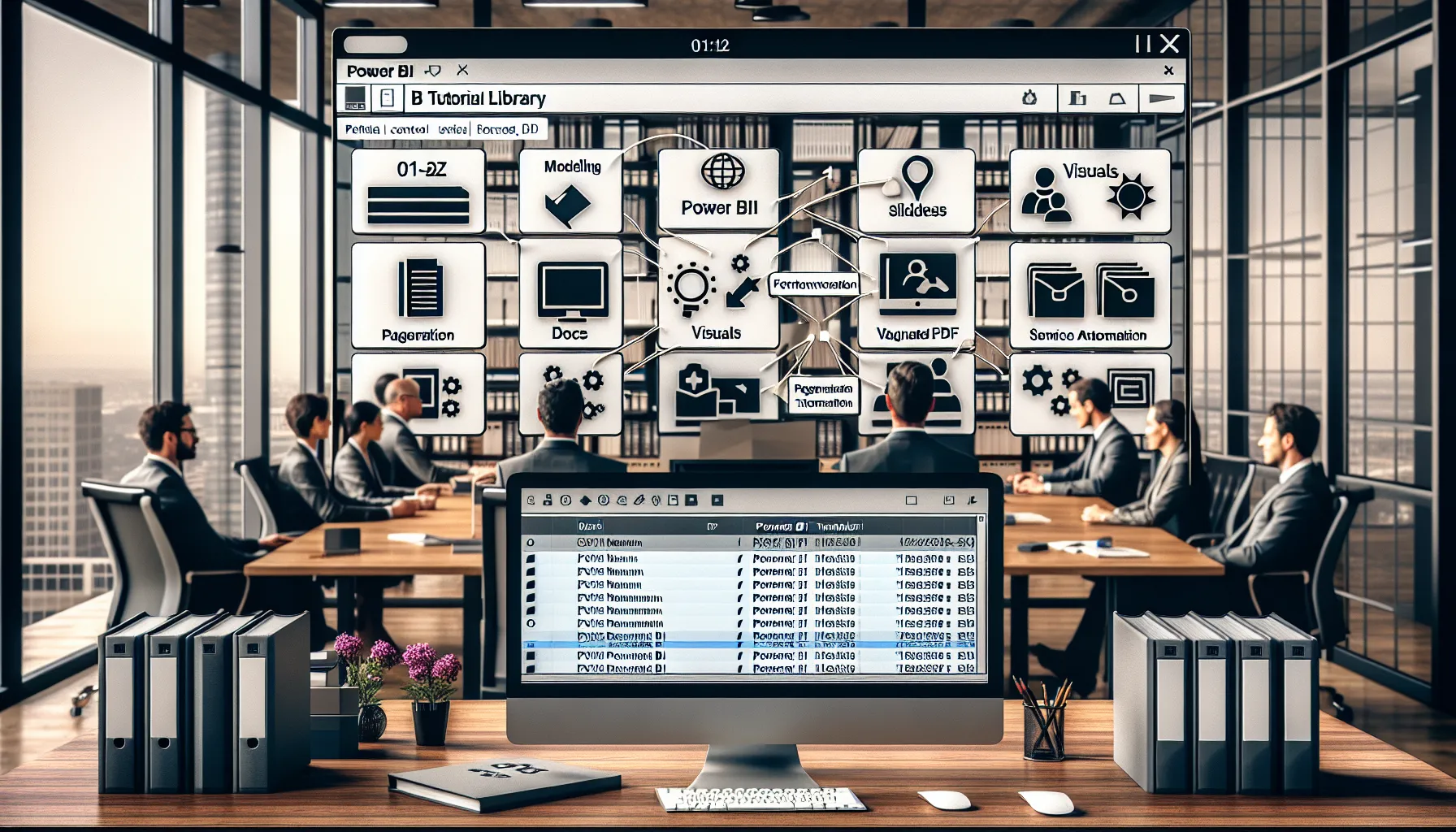 BI professionals organizing Power BI tutorial PDFs from GitHub into a central library.