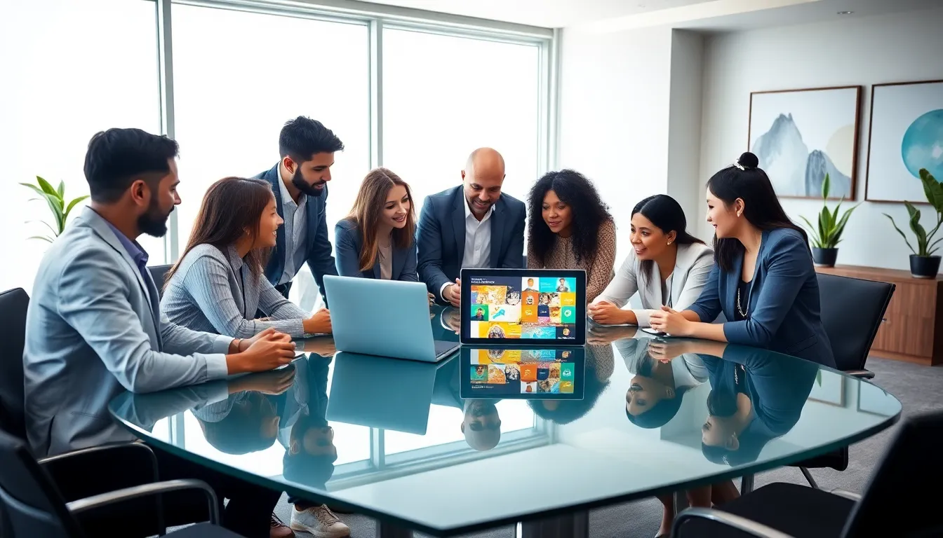 diverse team in a modern workspace planning budget-friendly events.