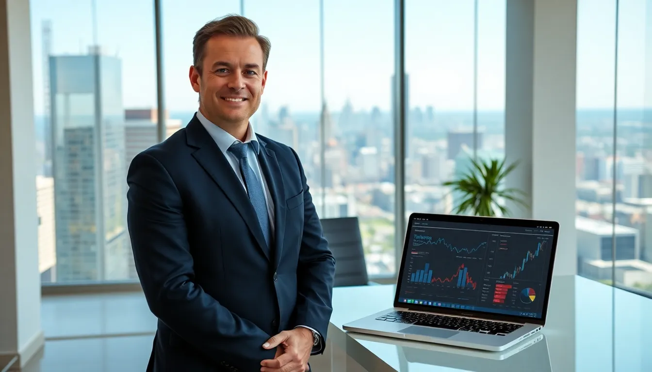 Timothy Homerocketrealty in a modern office setting, showcasing real estate expertise.