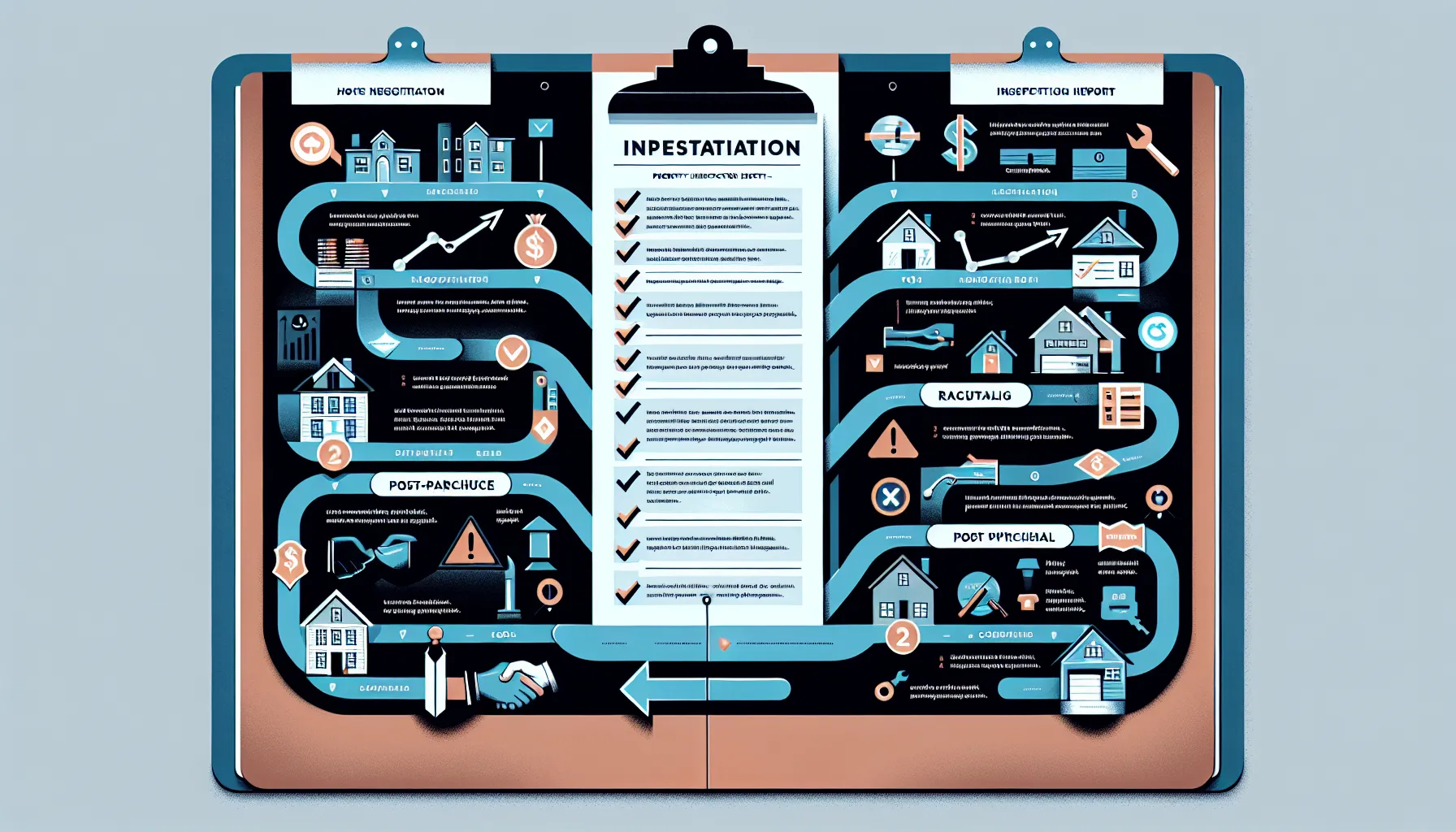 infographic showing steps for using a property inspection report in Lafayette