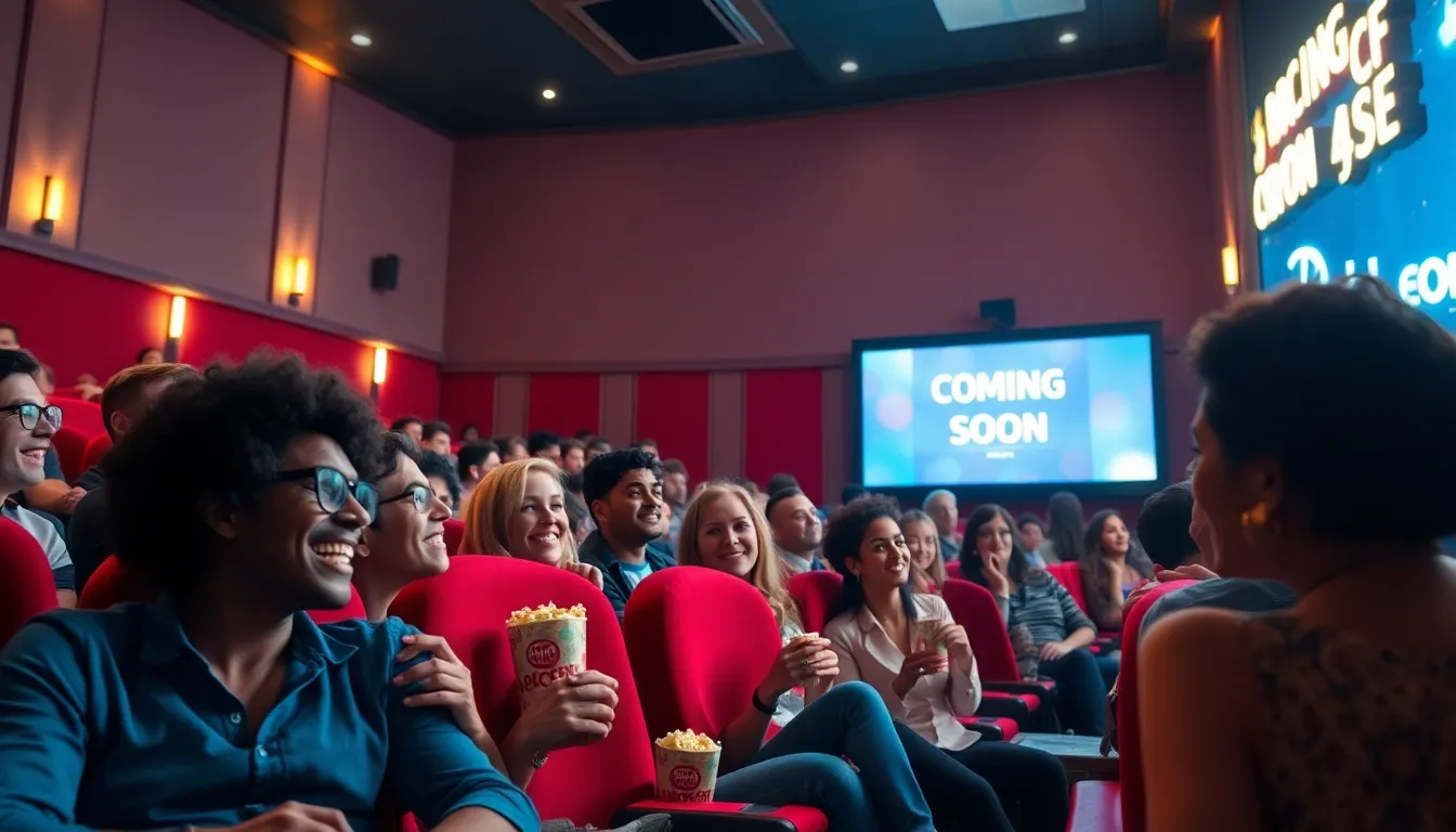 diverse audience eagerly awaits a surprise movie screening.