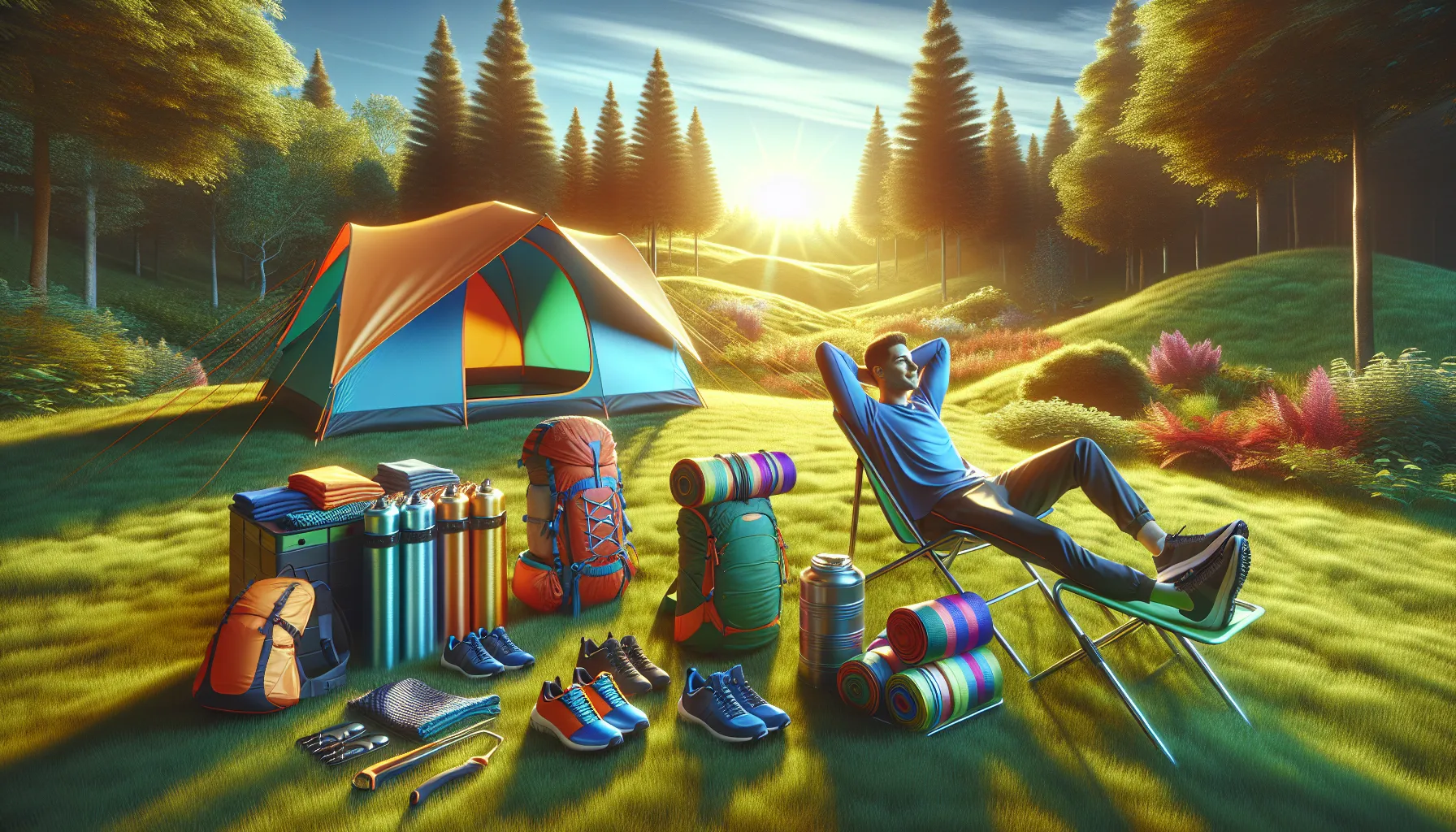 a nylon tent and polyester outdoor gear in a sunny outdoor setting.