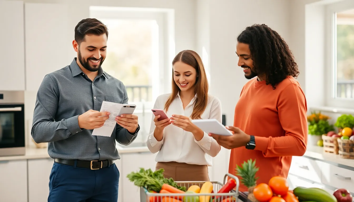 professionals using cash back apps in a modern kitchen