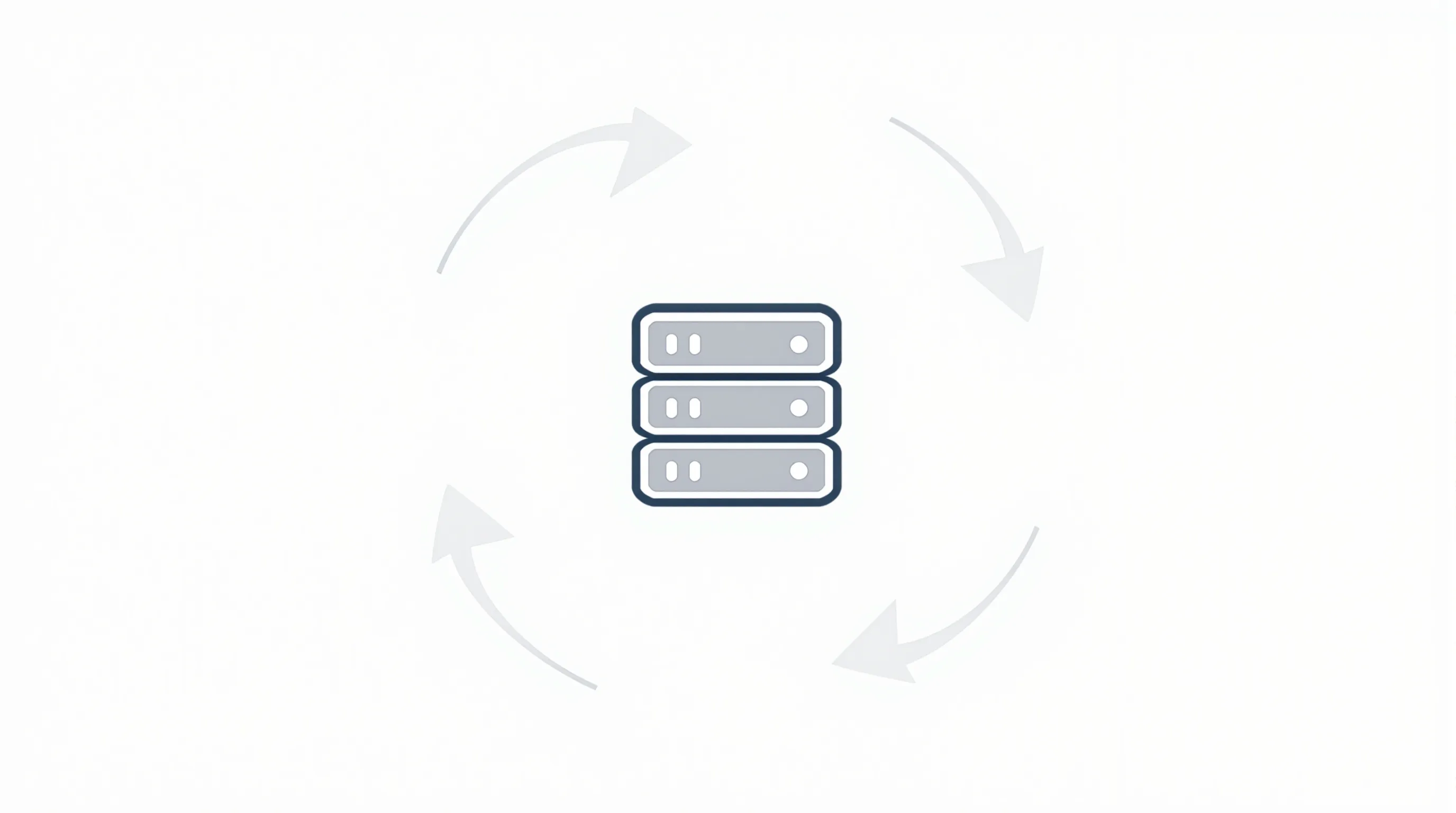 Server icon with circular arrows representing web caching cycle.