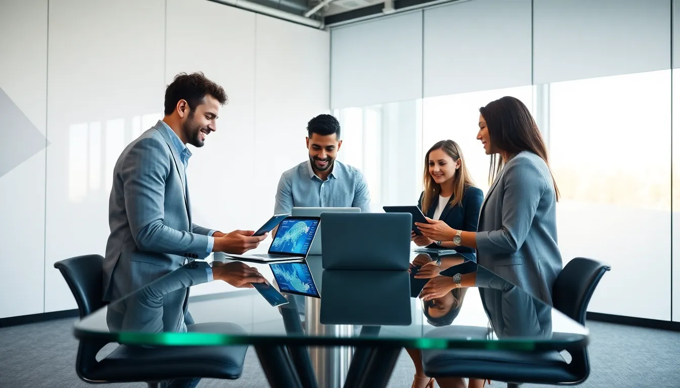 diverse digital innovators collaborating in a modern office.