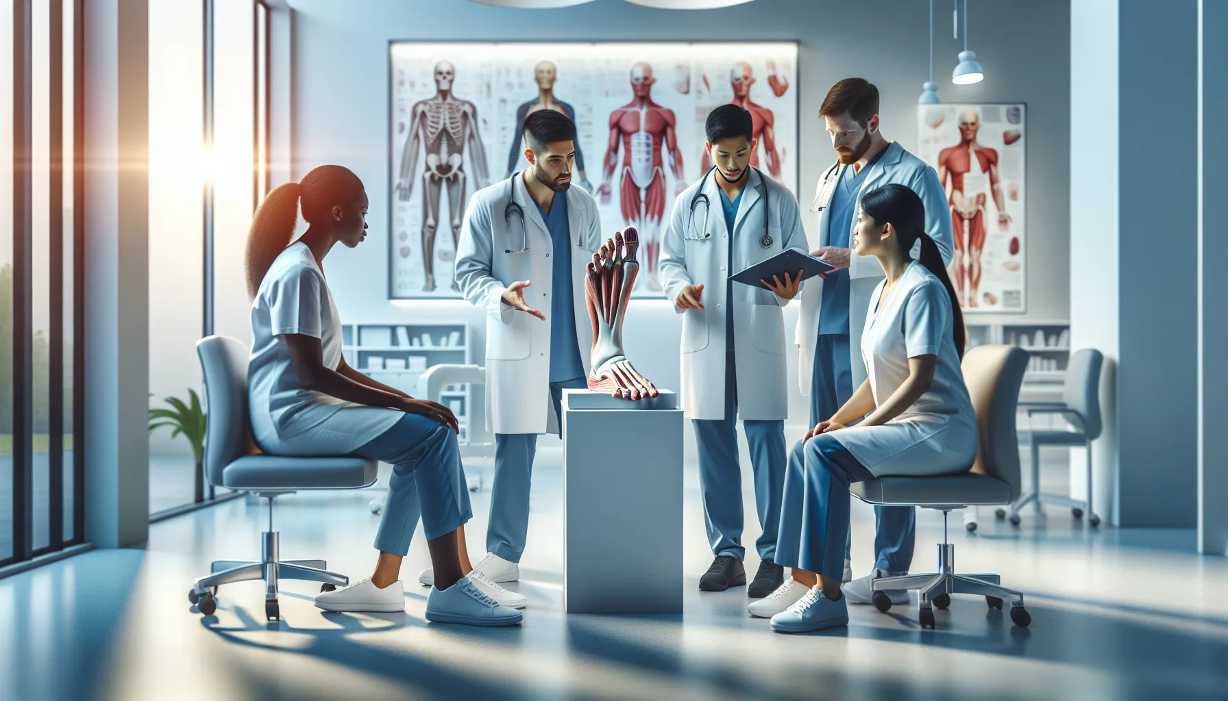 healthcare team discussing pavatalgia disease in a medical setting.