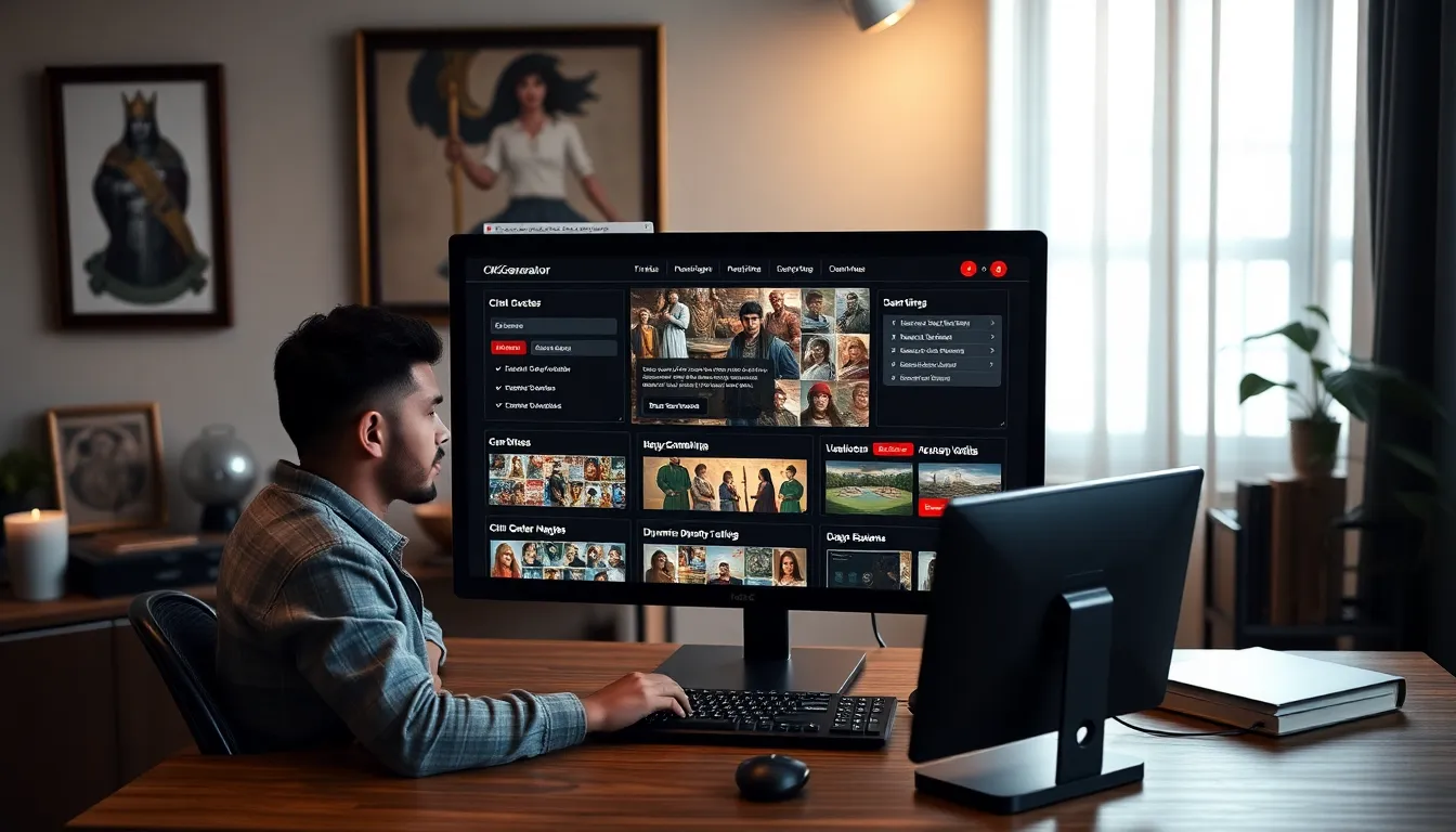 gamer using CK2Generator.com on a modern computer.
