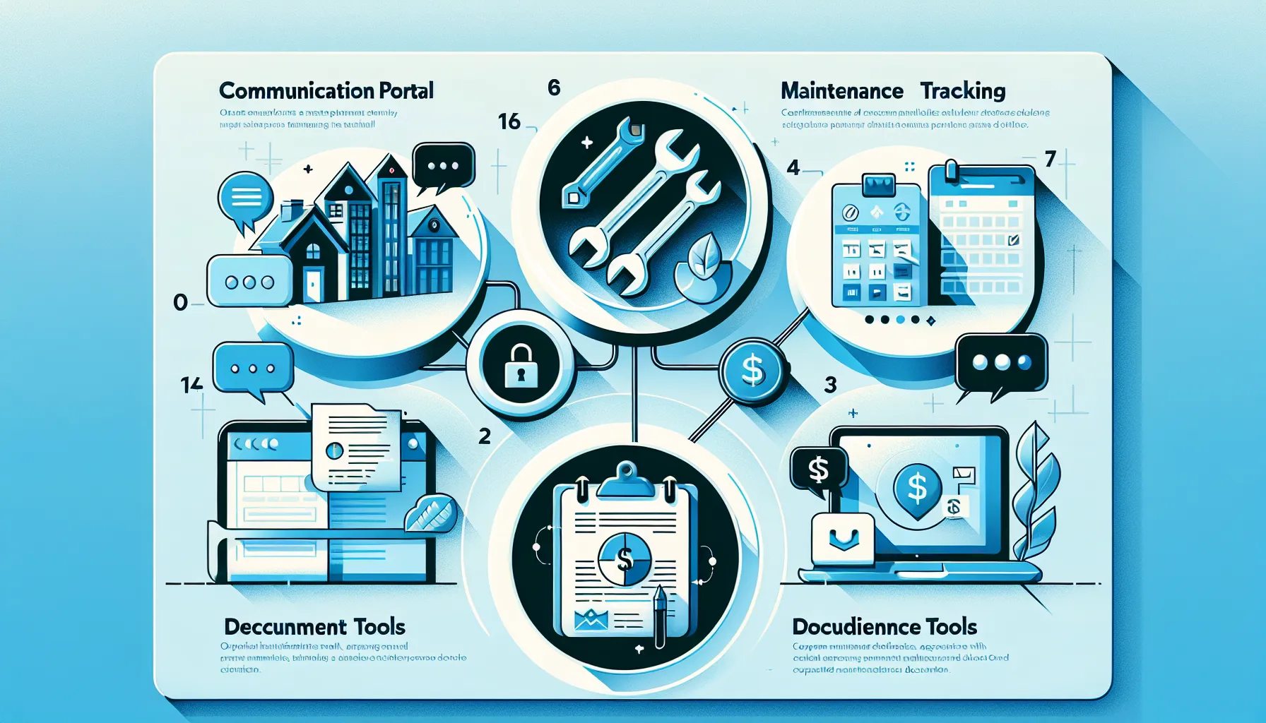 infographic of five key features in tenant management tools