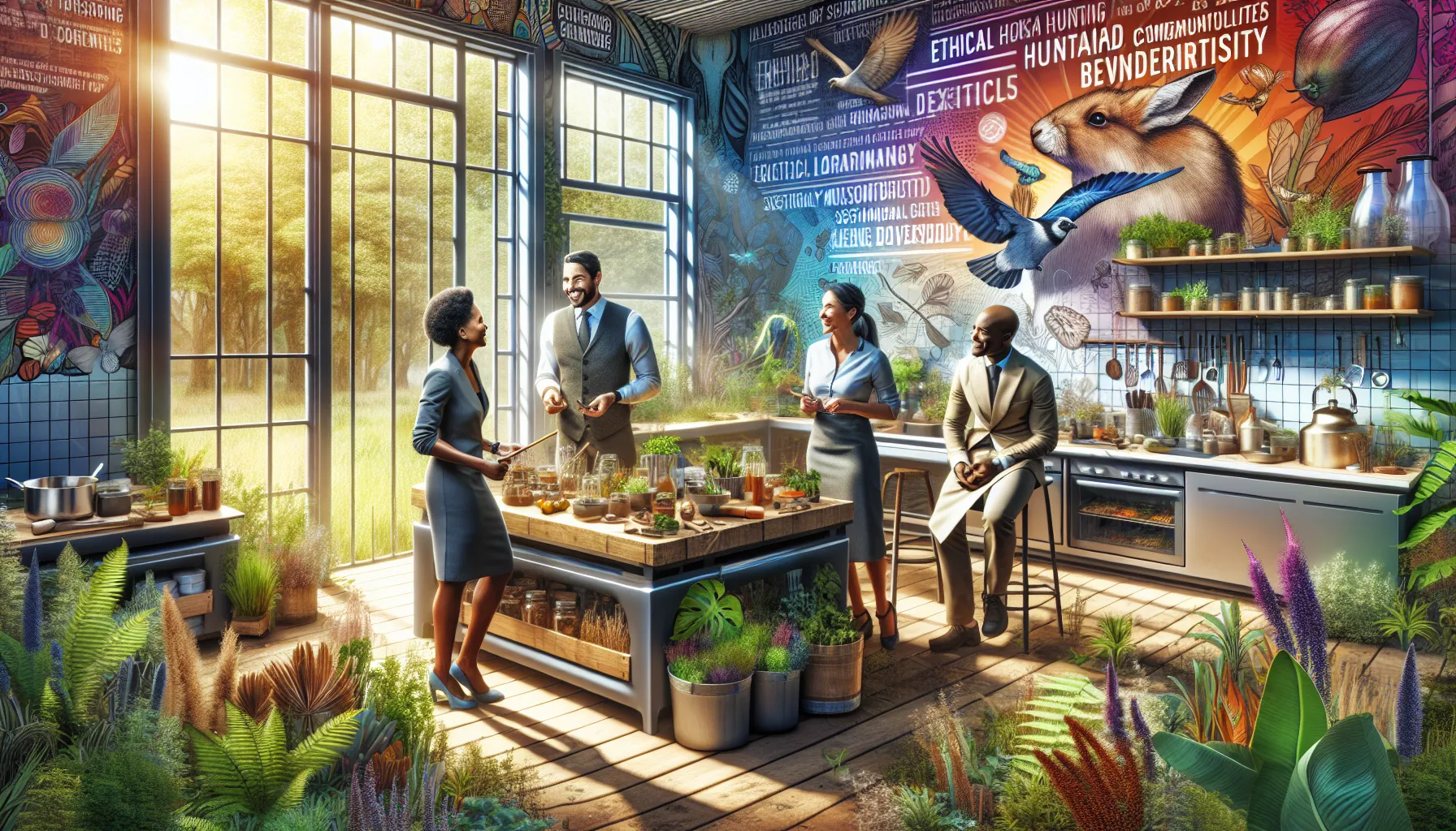 diverse professionals engaged in a sustainable living workshop.