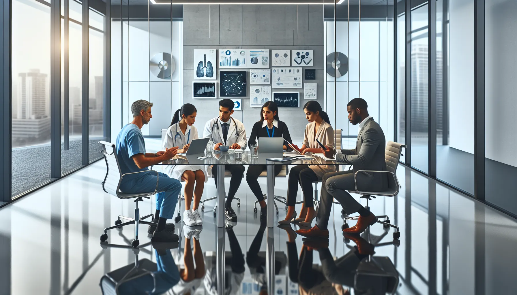 professionals collaborating in a modern office on Onnrec01 applications.