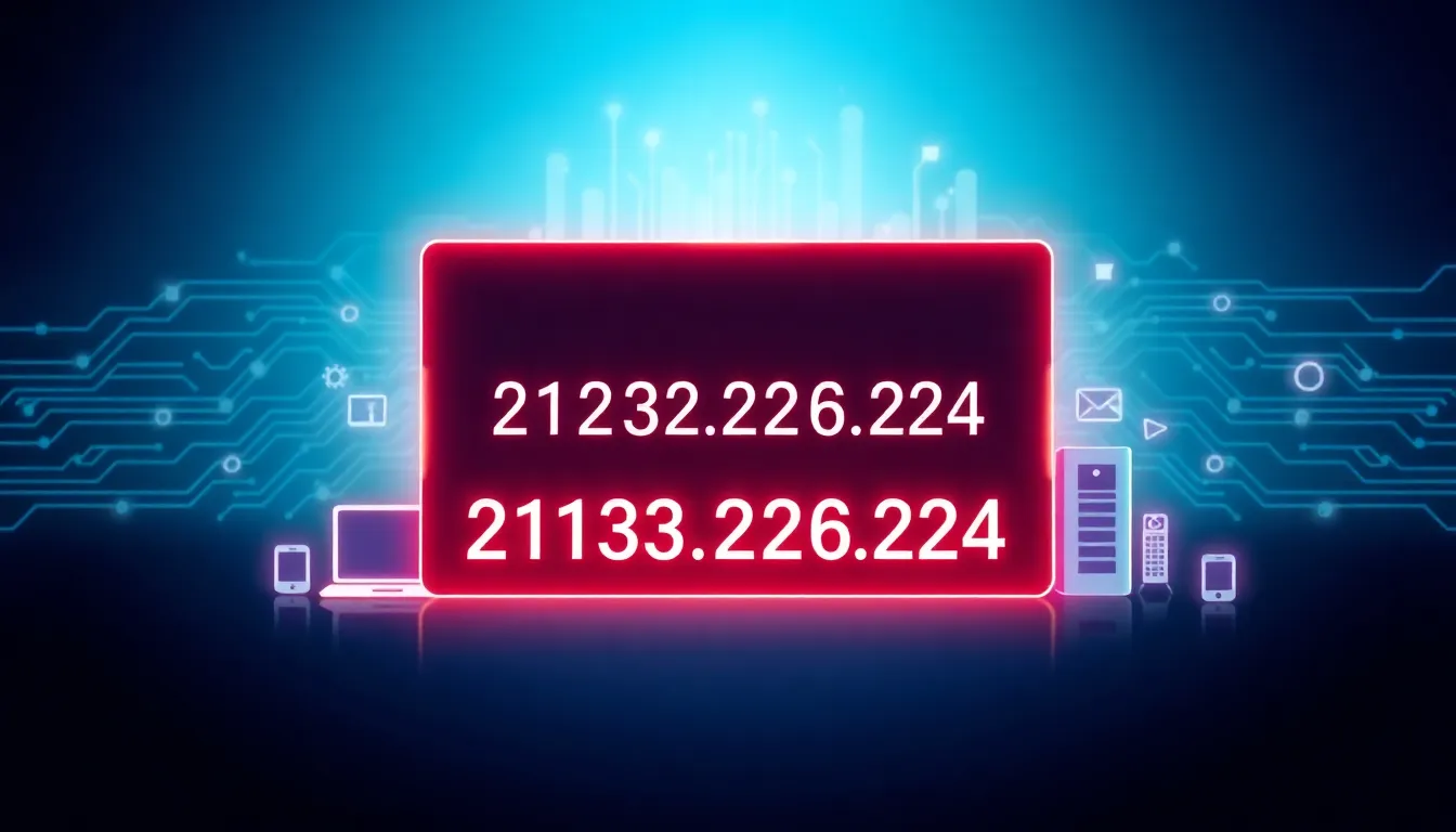 Visual representation of an IP address and its digital communication.