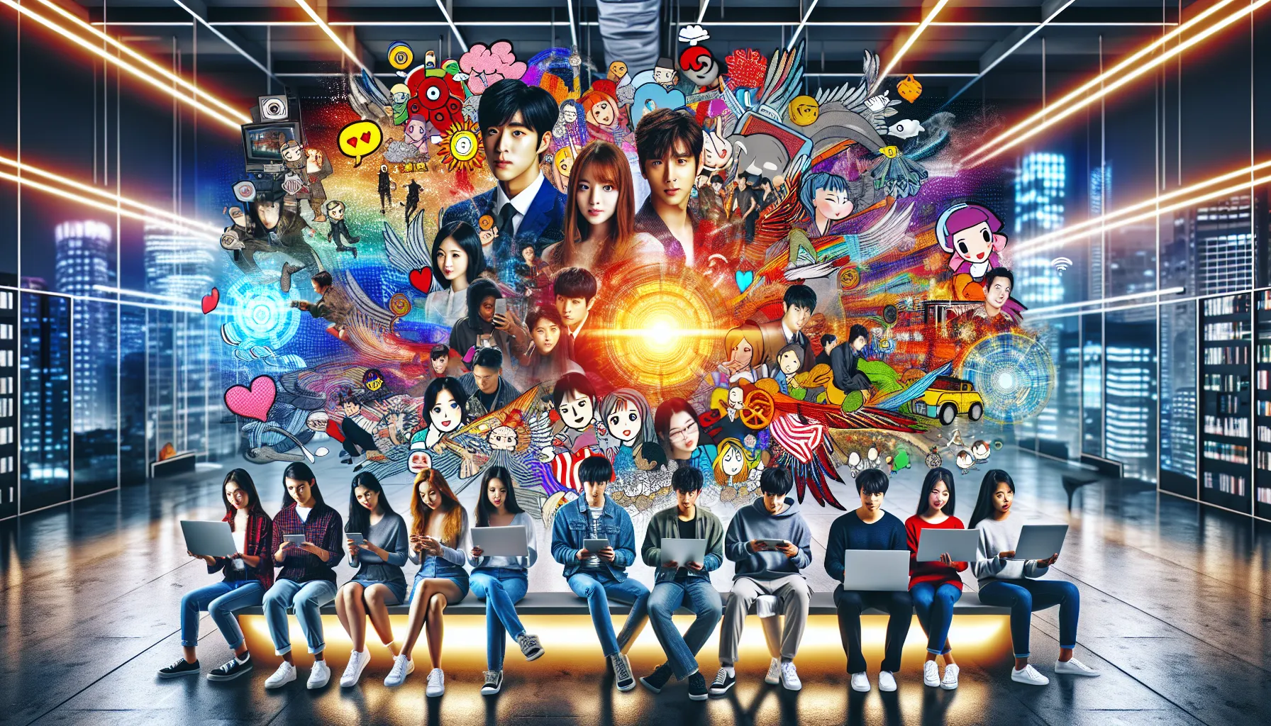 diverse group engaging with Kdraydink culture in a modern digital workspace.