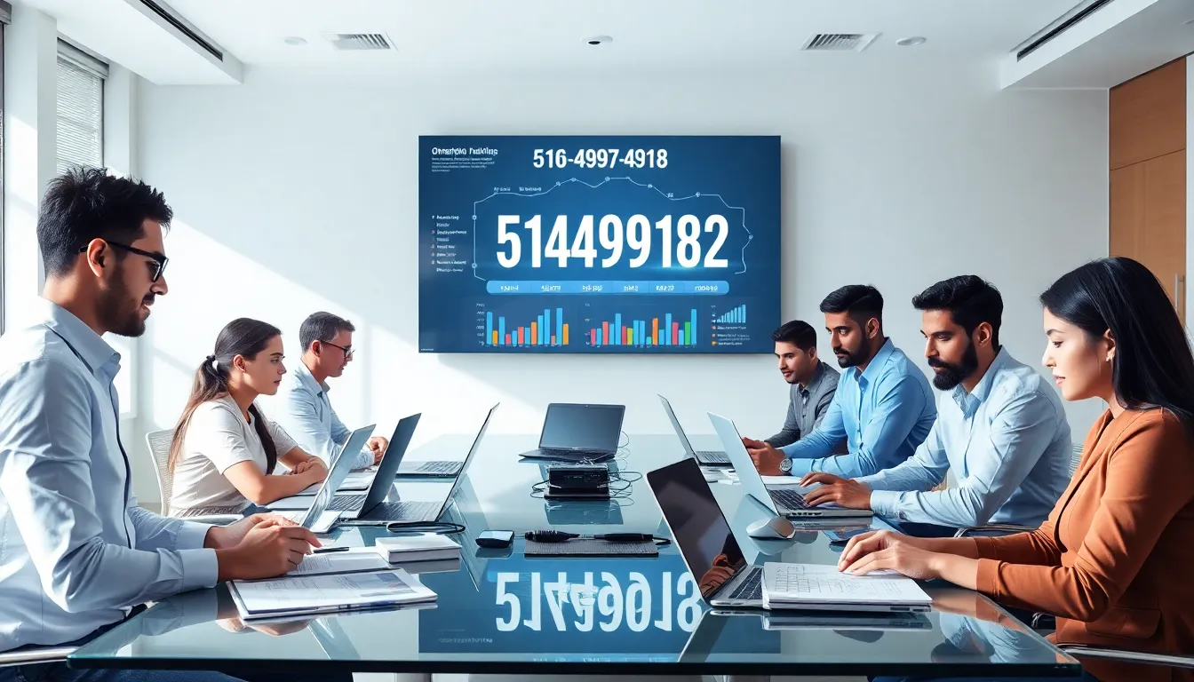 diverse team analyzing data in a modern office setting.