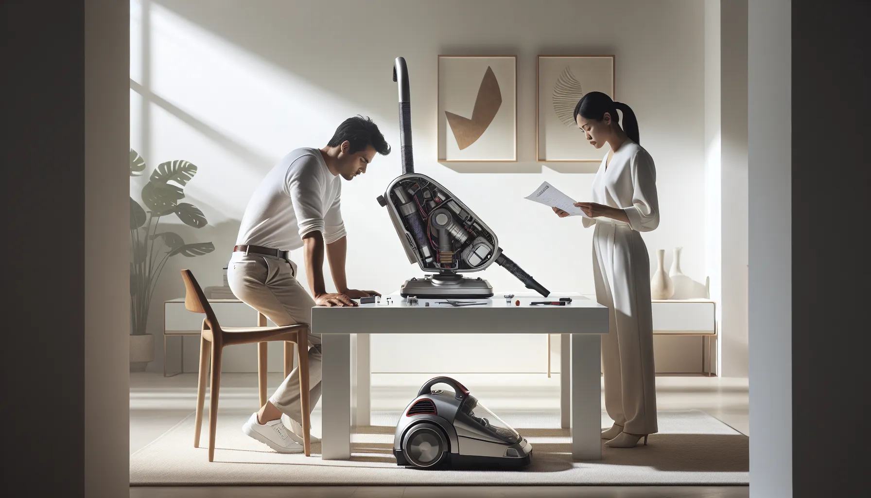 Shark Vacuum Fuse Location: Find It Fast 11 diverse team troubleshooting a Shark vacuum in a modern office.