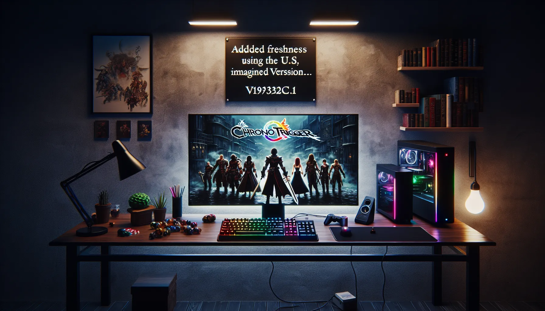 gaming setup showcasing Chrono Trigger with patch applied.