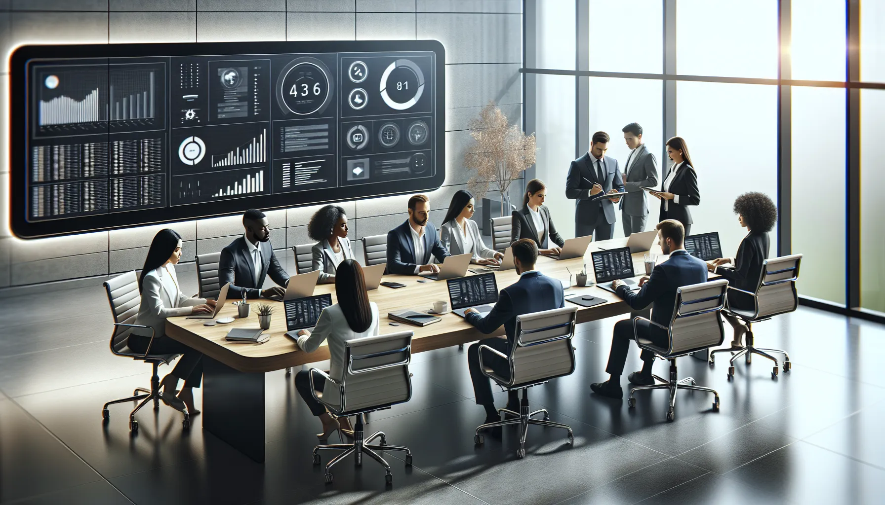 diverse professionals in a modern customer support center.