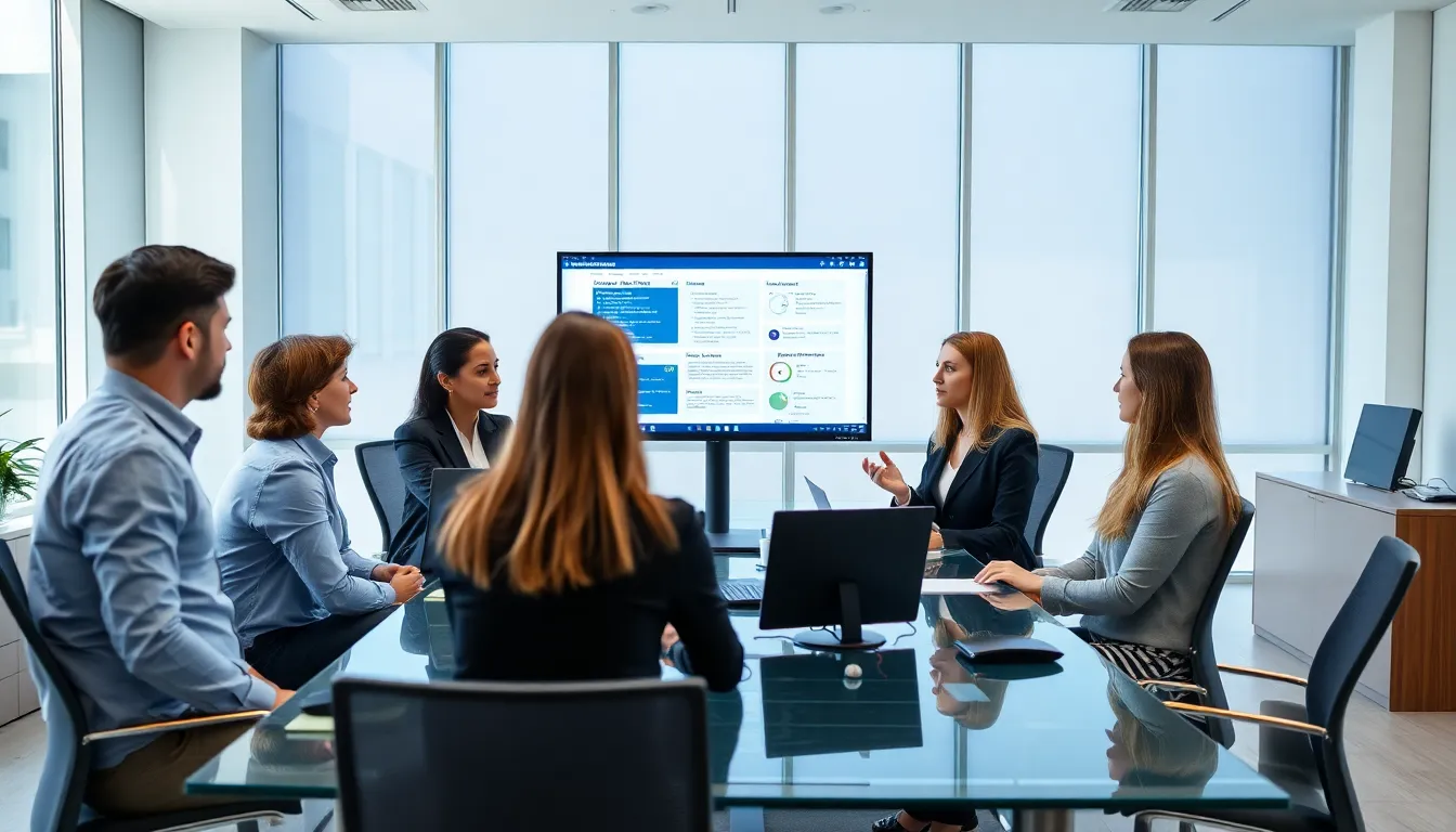 diverse IT team discussing upgrades for legacy systems.