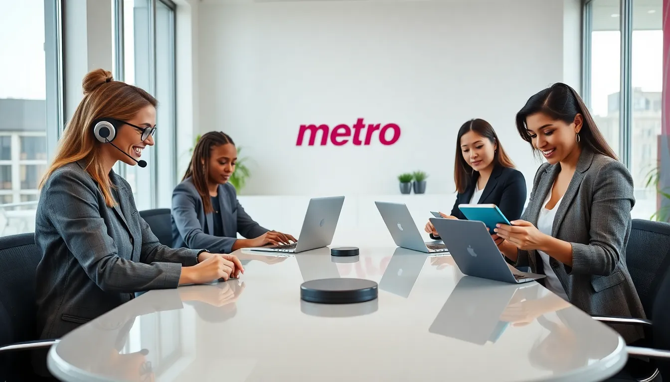 diverse professionals collaborating in a modern customer service environment.