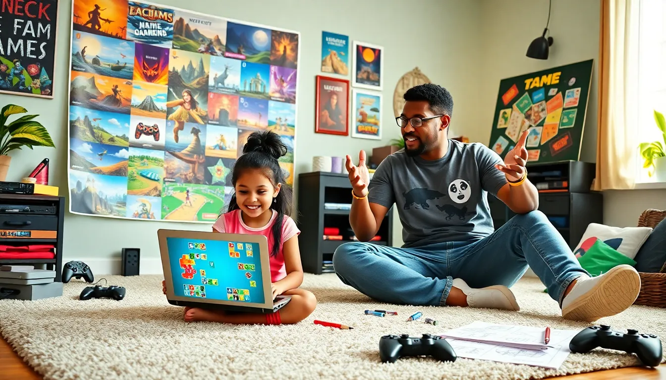 a diverse group of gamers collaborating in a vibrant gaming room.