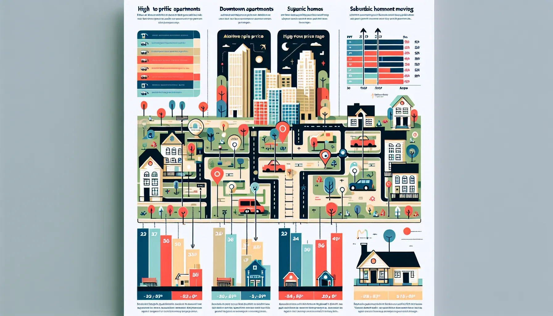 illustration showing Lafayette rental market property types, prices, and key rental seasons