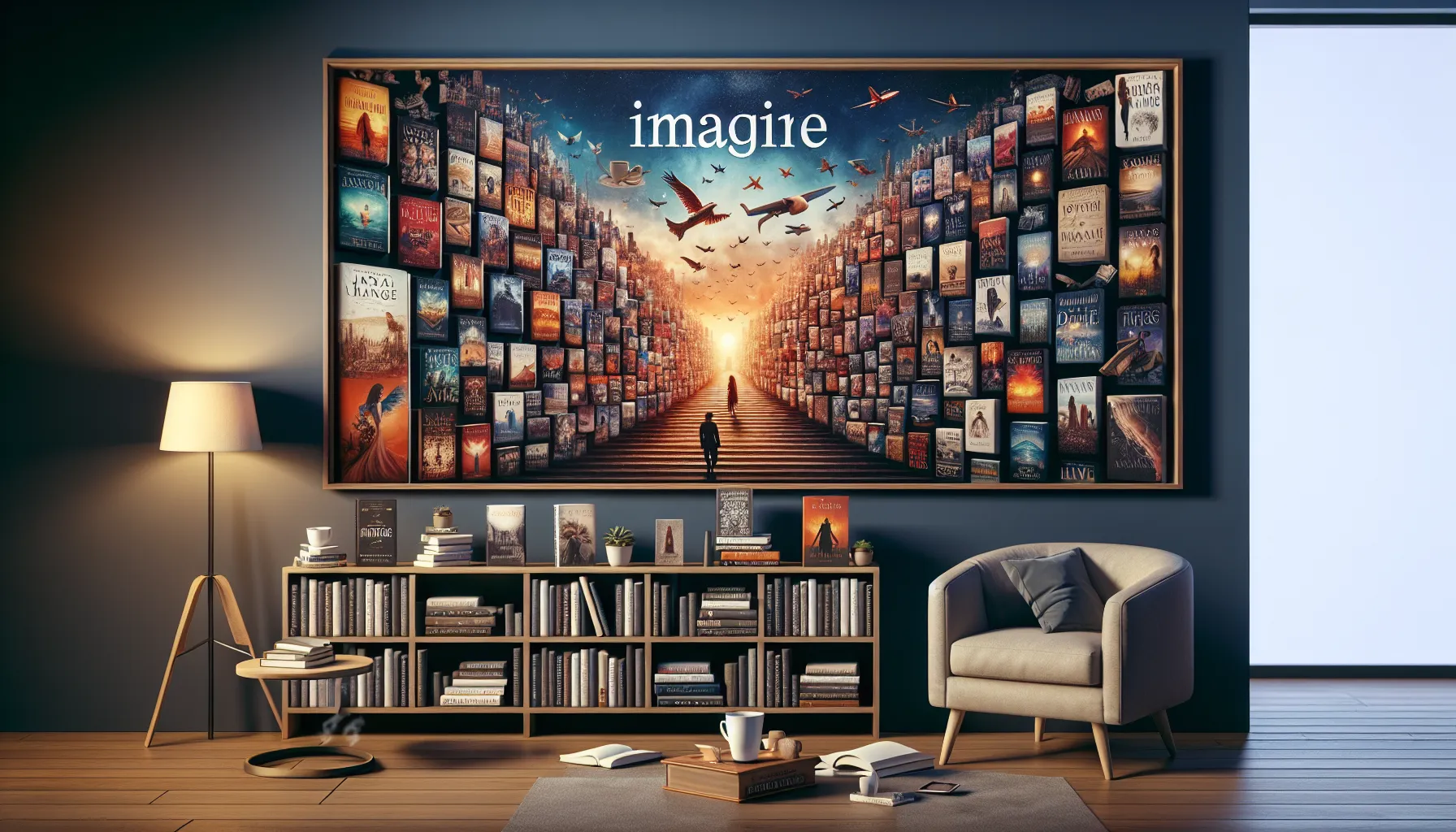 collage of Colleen Hoover book covers on a stylish bookshelf.