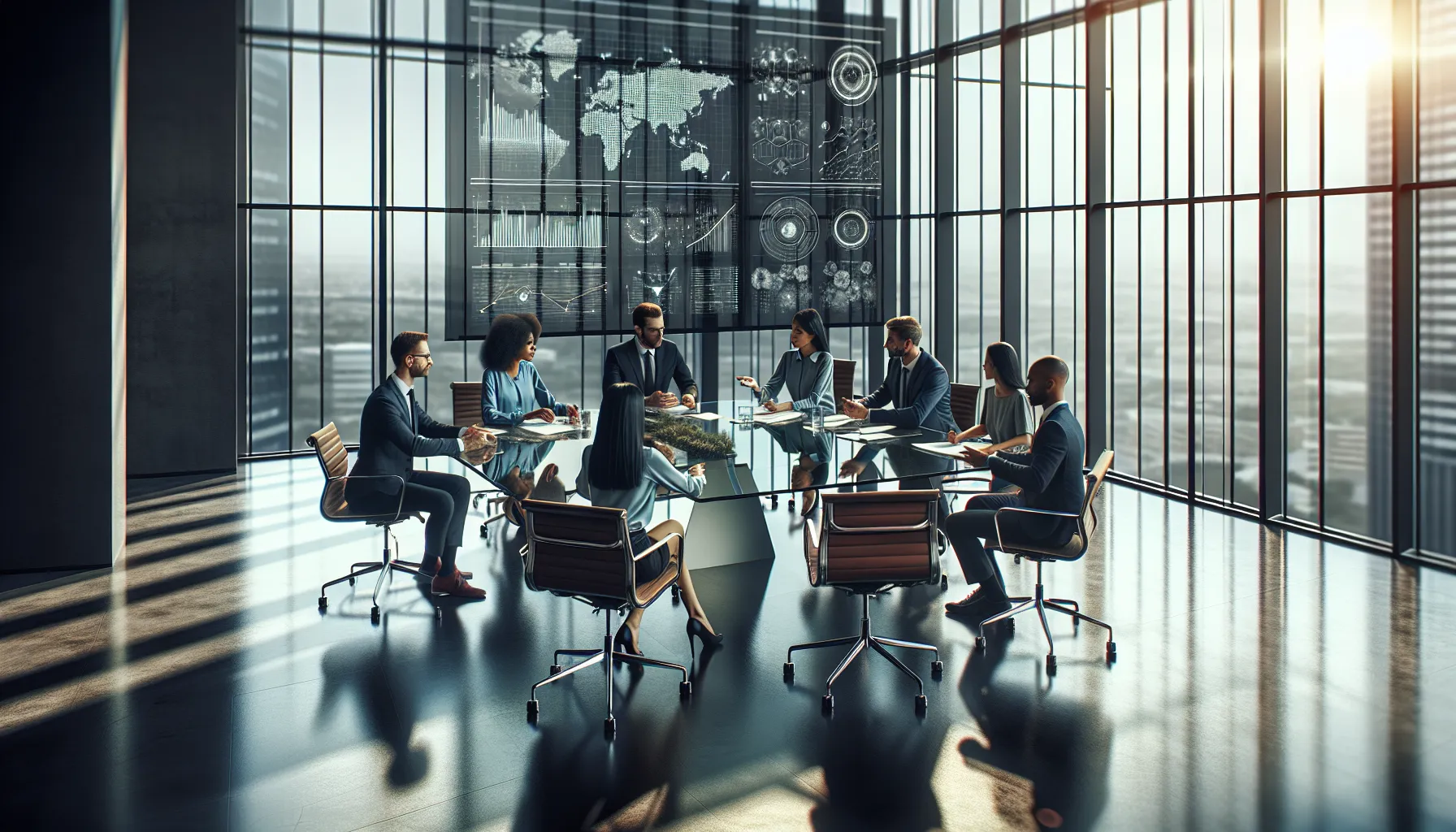 diverse team collaborating in a modern office environment.