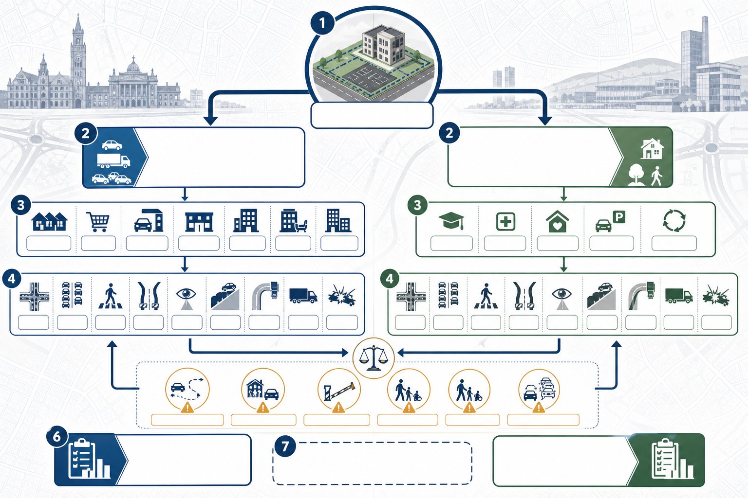 decision infographic showing when transport studies are needed for Bradford developments