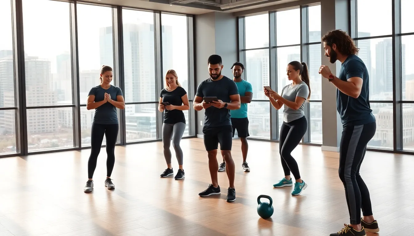 personal trainers coaching clients in a modern Perth fitness studio
