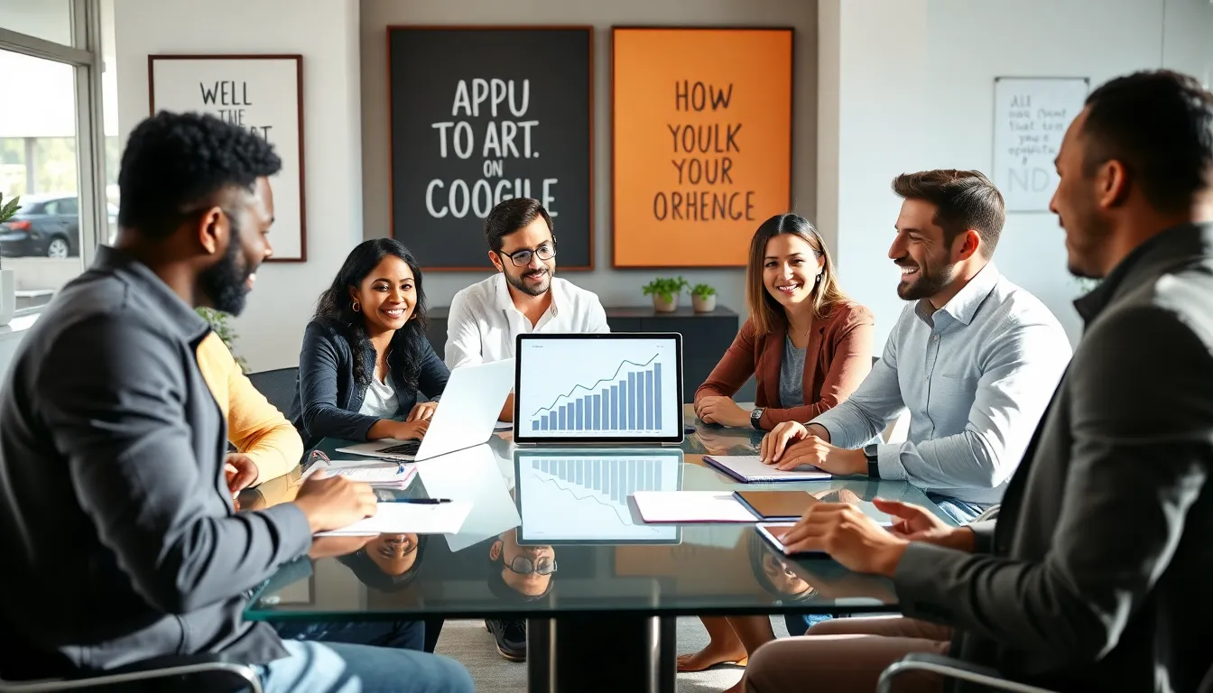 diverse entrepreneurs collaborating in a modern office setting.